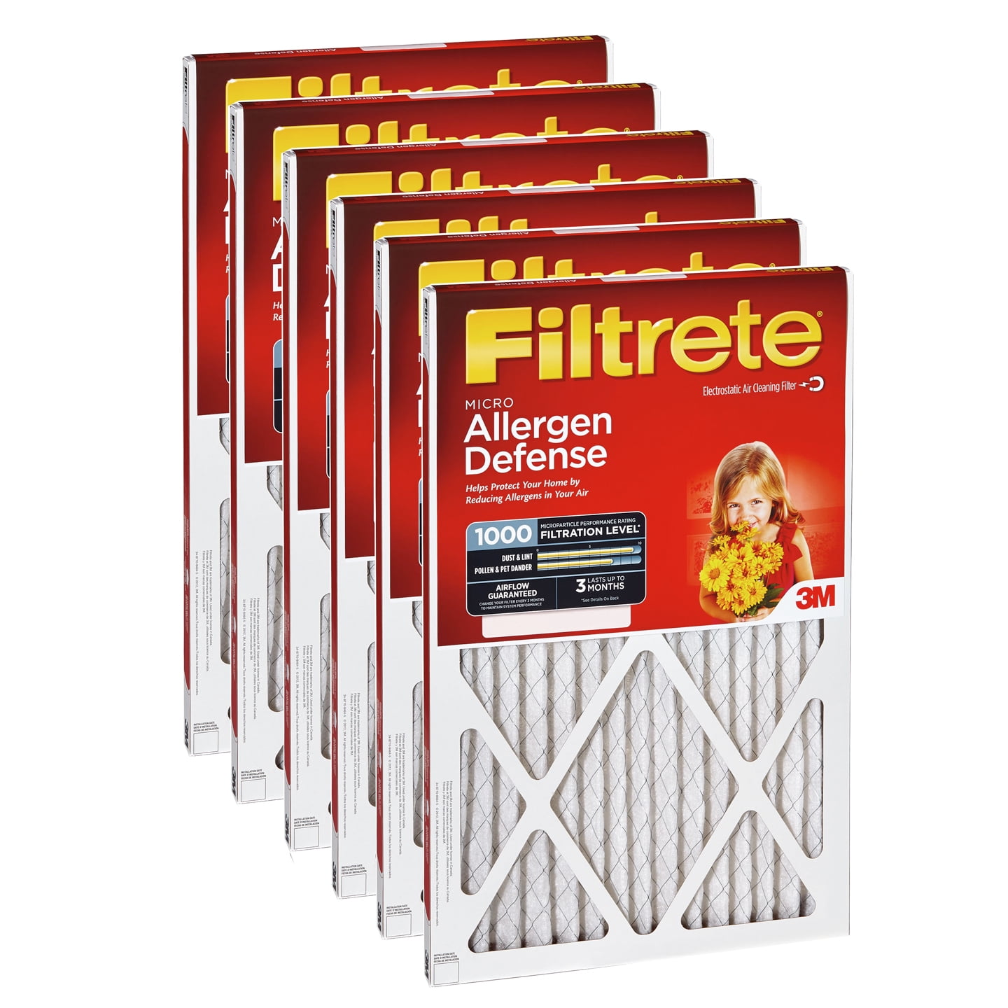Filtrete Dual-Action Micro Allergen Plus 2X Dust Defense Pack of 4 Air Filters 