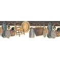 thumbnail image 3 of Dundee Deco Prepasted Wallpaper Border - Country Brown, Red, Beige, Gray Baskets, Dolls, 15 ft x 7 in, 3 of 5