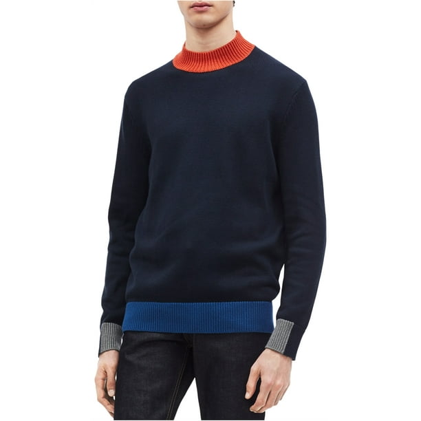 Calvin Klein - Calvin Klein Mens Color Block Mock Neck Pullover Sweater ...