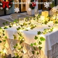 thumbnail image 3 of Guvpev 6FT Artificial Eucalyptus Leaf Garland with 96 Warm White Twinkle LED Lights, Fairy Light Olive Vine Garland, Cozy Home Decor, Faux Greenery Garland for Indoor Outdoor Christmas Decorations, 3 of 7