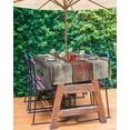 thumbnail image 3 of nqOlkjepod Farmhouse Grey Yellow Outdoor Tablecloth with Umbrella Hole & Zipper, Retro Vintage Wood Rectangle Table Cover 60x102 Inch, Dining Waterproof Table Cloth Protector for Patio/Party/Picnic, 3 of 7