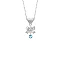 thumbnail image 2 of Delight Jewelry Crystal Hot Blue Channel Drop Silver tone Bow Heart Necklace, 2 of 4