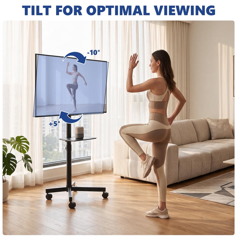 EDX Rolling Mobile TV Stand, 23–65 Inch, Height Adjustable photo 5