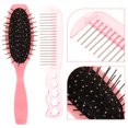 thumbnail image 3 of Raindrops 1Set Hairbrush for Daily Use with Steel Comb and Soft Paddle Comb for Gentle Detangling and Styling, 3 of 8