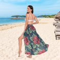 thumbnail image 6 of FORMRS Womens Beach Sarong Semi-Sheer Bikini Wrap Skirt Swimsuit Cover-ups, Red Christmas Poinsettias, 6 of 7