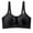 Black, variant on Women's Solid Plus Size Row Hook Bra Push Up Side Smoothing Anti Sagging Underwire Full Coverage Brassiere Beige XS(XS)