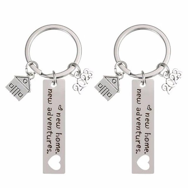 Xingzhi 2x Silver Home Moving In Key Ring Celebrate New Home With Style Unique House Keychain Metal Keychain yq67+2023 1Set