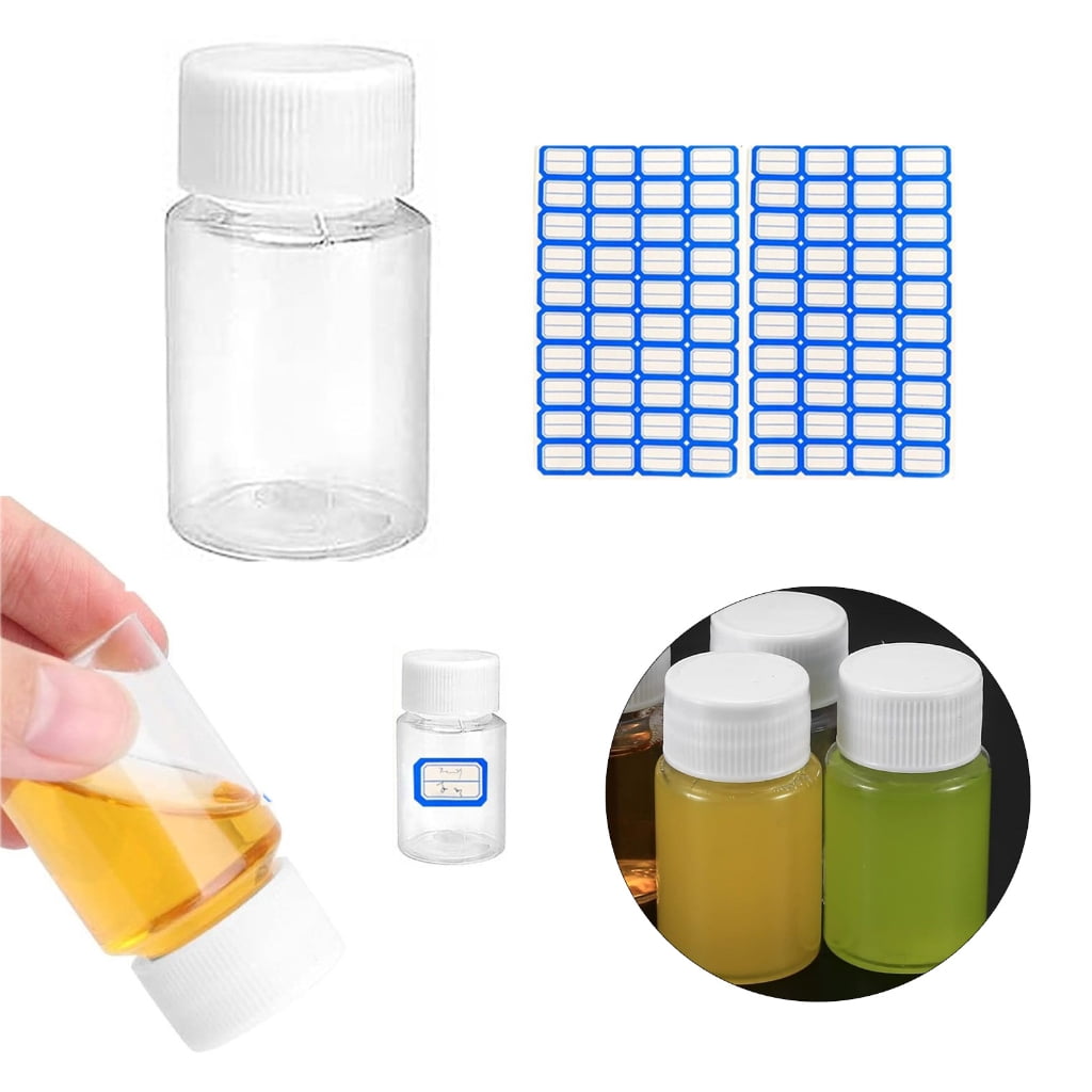 Pack of 60 Leakproof Medicine Storage Containers 15ml Reusable Bottles with Lids Transparent Lotions Dispenser Bottles