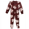 thumbnail image 3 of Hudson Baby Infant Girl Plush Sleep and Play, Burgundy Floral, 6-9 Months, 3 of 4