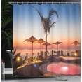 thumbnail image 4 of Ambesonne Tropical Shower Curtain, Ocean View at Sunset, 69"Wx84"L, Multicolor, 4 of 5