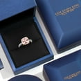 thumbnail image 5 of Gem Stone King 925 Silver and 10K Yellow Gold Peach Nano Morganite and White Lab Grown Diamond Engagement Ring for Women | 4.40 Cttw | Cushion 10MM | Gemstone October Birthstone | Size 9, 5 of 6