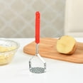 thumbnail image 2 of Machacador de papas Farfi, manual, antideslizante, de acero inoxidable, ahorrador de mano de obra, integrado, para cocina (rojo), 2 of 8