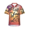 thumbnail image 2 of Yiaed Not All Who Wander Are Lost Print Hawaiian Shirt for Men Short Sleeve Button Down Shirts Beach Shirts for Men-Medium, 2 of 5