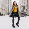 thumbnail image 4 of Botas de nieve para mujer, zapatos de invierno con forro polar cálido, botines hasta el tobillo, cómodos, sin cordones, impermeables, para senderismo al aire libre, 4 of 5