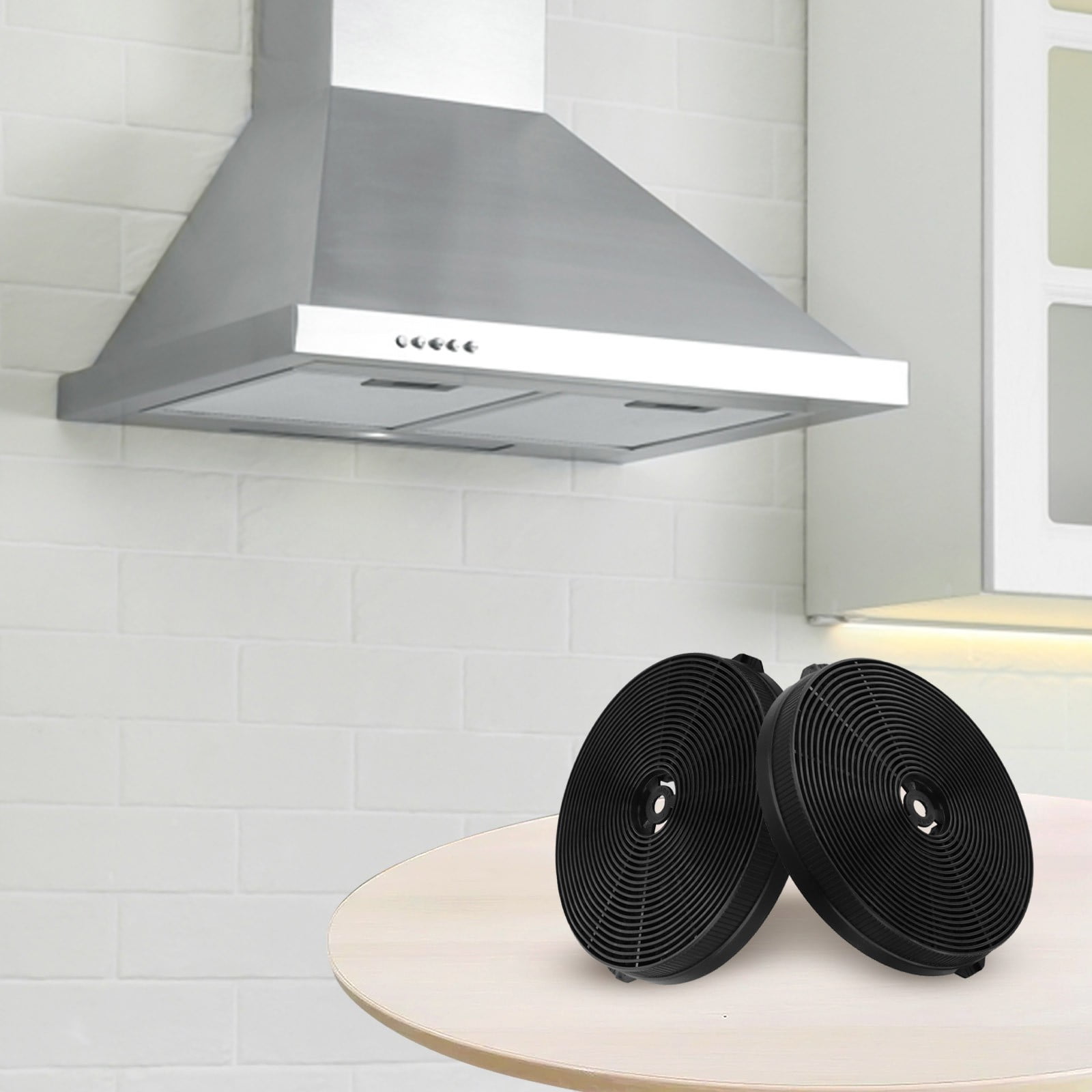 SPRING 175Mm*24Mm Activated Carbon Filter Kitchen Range Hood Accessories Filters 2Pcs Kitchen Appliances Range Hood Parts