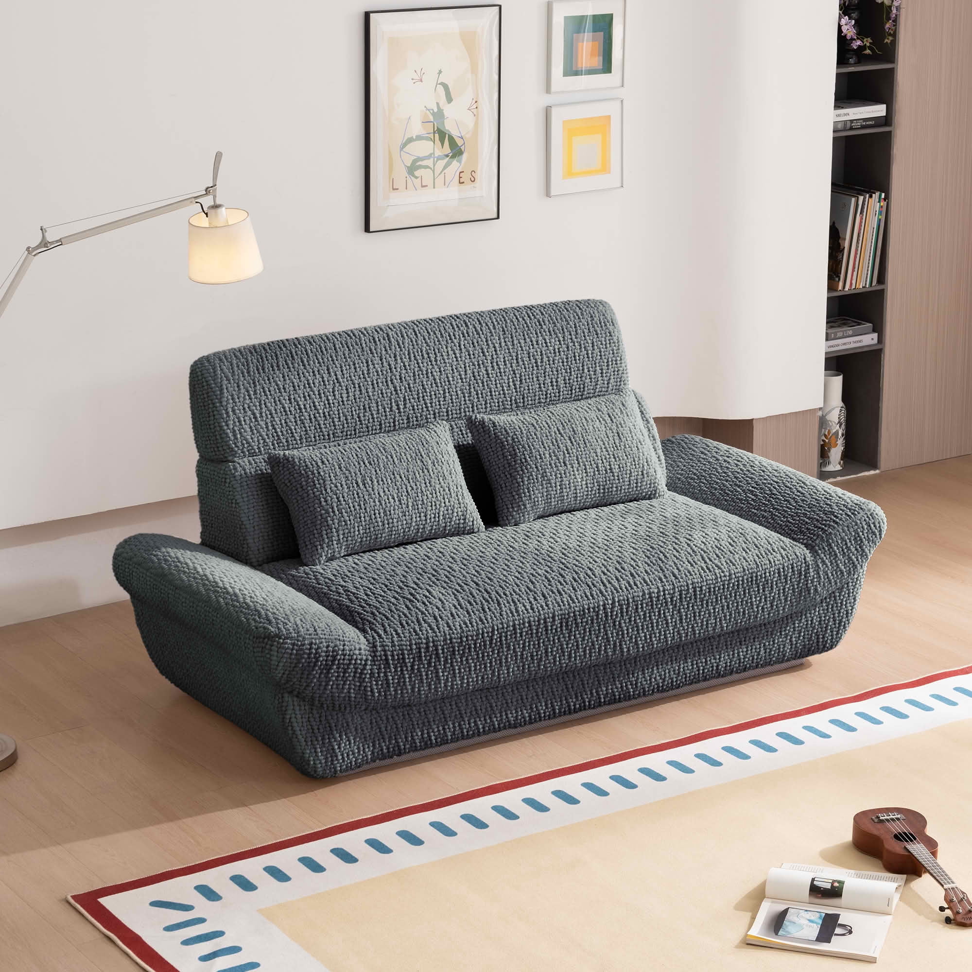 MAYEERTY Cloud Couch Compressed Corduroy Loveseat, 2-Seater Ergonomic High Back Sofa, Plush Cushioning, No Assembly, Boxed Sofa for Small Spaces