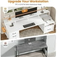 thumbnail image 5 of BAIVAKON  Home Office Desk with File Drawer & Power Outlet, 75'' Large Computer Desk with 5 Drawer, Storage Shelves, Monitor Shelf and Led Lights, 23.6" W Desktop Gaming Desk, 5 of 18