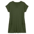 thumbnail image 5 of TGSLY Women's V Neck Tunic Tops Dressy Casual Short Sleeve Solid Color Shirts Relaxed A-Line Fit Curved Hem Blouses with Side Pockets XXXL, 5 of 7