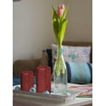 thumbnail image 4 of Hyoola, 2.4 x 4 Unscented Rubin Red Brushed Metallic Rustic Pillar Candles, Paraffin Wax with Cotton Wicks, 6-Pack, 4 of 8