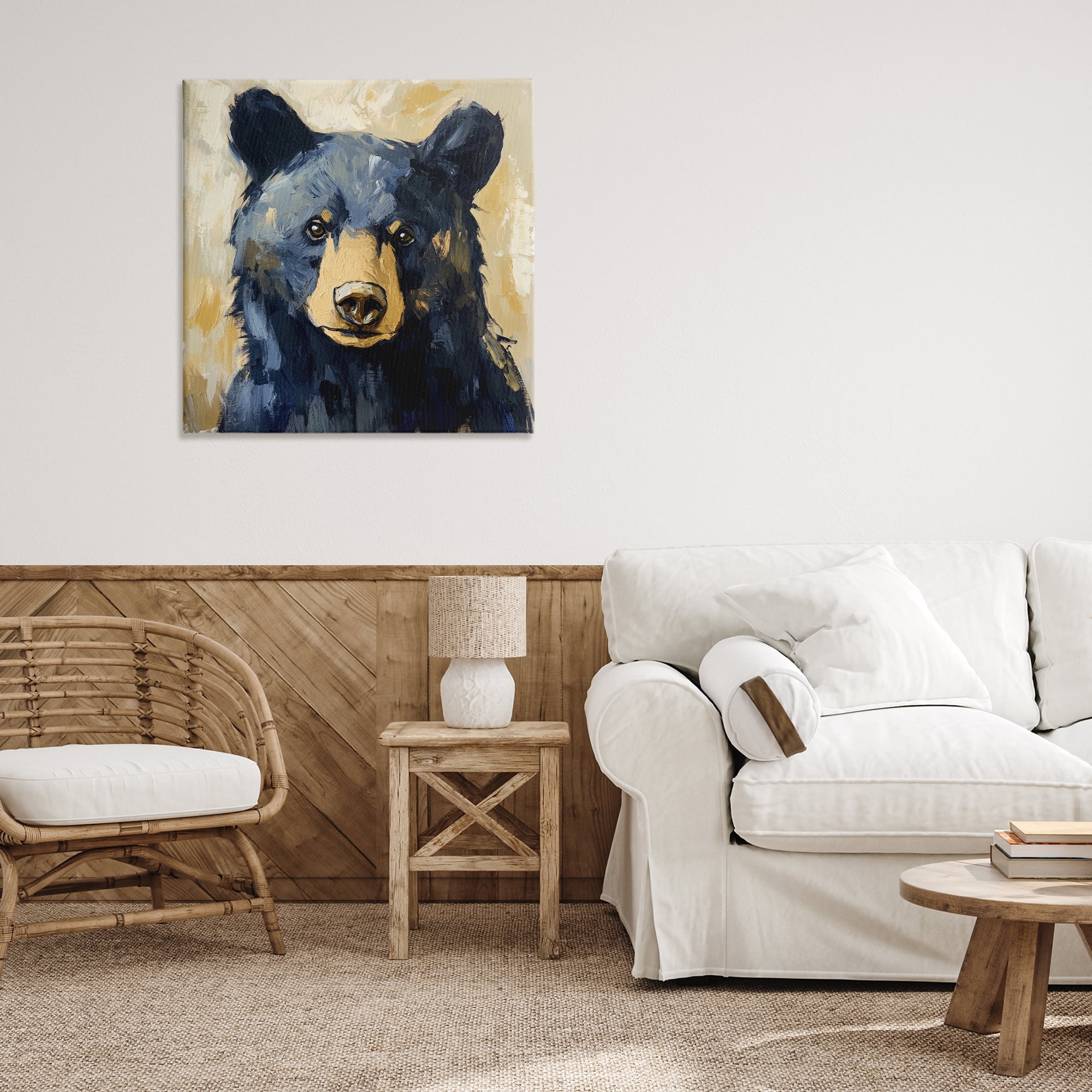 Stupell Industries Big Bear with Brushstrokes Canvas Wall Art, design by Petal Prints Design