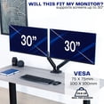 thumbnail image 5 of VIVO Black Dual 13" to 30" Computer Monitor Counterbalance Desk Mount Stand, 5 of 8