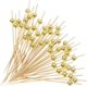 thumbnail image 1 of 100PCS Fancy Toothpicks for Appetizers, Gold Cocktail Picks for Party Decoration, Appetizer Skewers for Charcuterie Sandwich Burgers Fruit - 4.7 inch, 1 of 5