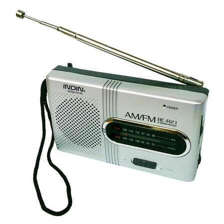 BC-R21 Mini Radio Portable AM FM Telescopic Antenna Pocket Radio World Receiver Speaker Battery
