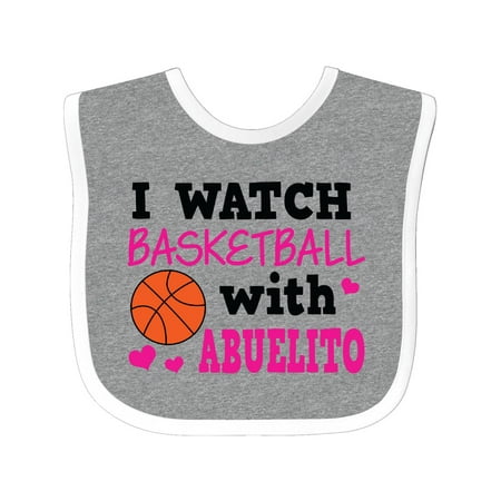 

Inktastic I Watch Basketball with Abuelito Gift Baby Girl Bib
