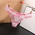 thumbnail image 2 of Gibobby Calzones de encaje para mujer Calzoncillos de cintura sexy con bordado floral para mujer Tanga de masaje de corte abierto(Rosa,Talla única), 2 of 3