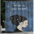 thumbnail image 4 of Ambesonne Wording Shower Curtain, Dreamy Girl Words, 69"Wx84"L, Blue, 4 of 5
