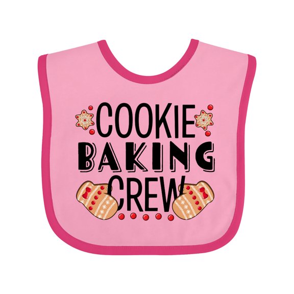 Inktastic Christmas Cookie Baking Crew with Oven Mitts Boys or Girls Baby Bib