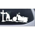 thumbnail image 1 of Christian Biker Kneeling at The Cross Car or Truck Window Decal Sticker, 1 of 1
