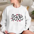 thumbnail image 1 of Qertyioot Chandail en Molleton de la Saint-Valentin pour Femmes, Col Rond Imprimé de Noël Lettres Manches Longues Mode Ample, 1 of 5