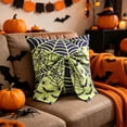 thumbnail image 3 of Diceymbol Halloween Throw Pillow Green Spiderweb Bow Cushion for Sofa Chair Bat Spider Witchy Home Decor 18 Inch, 3 of 7