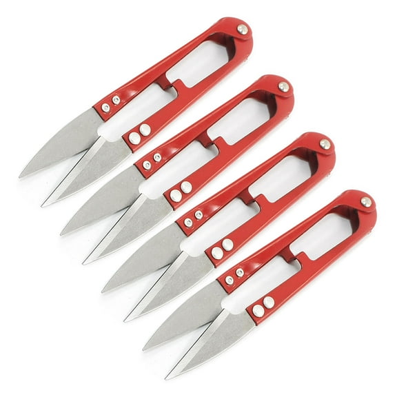 Unique Bargains 4.3 Metal Fishing Tackle Line Cord Cutting Sewing Scissors 4 Pcs