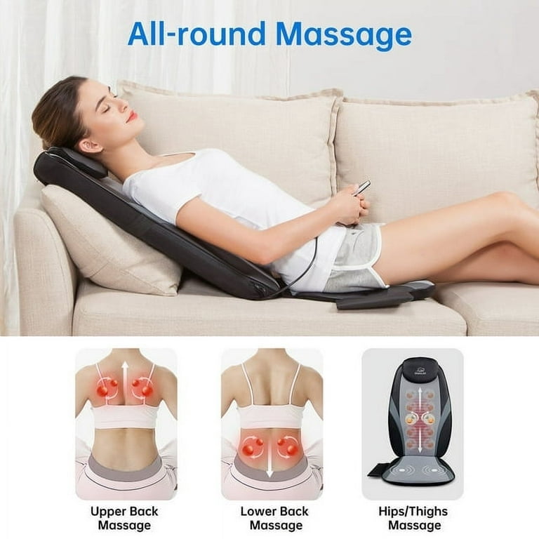 Shiatsu Kneading Back Massager for Chair with Heat & Deep Kneading Gel  Nodes - 256G