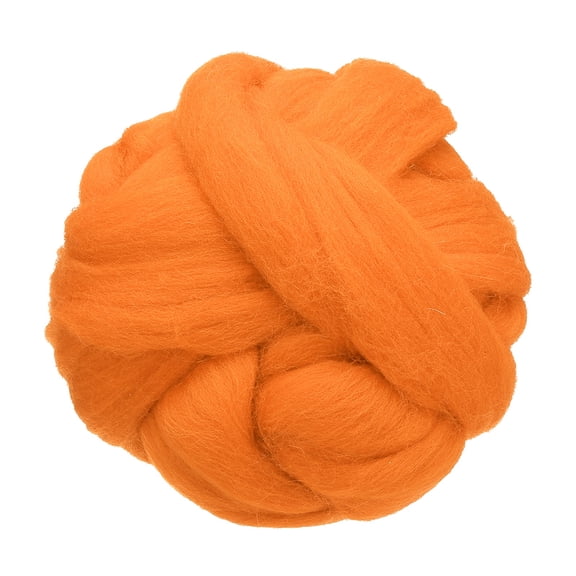 Uxcell 3.53oz Wool Roving Yarn Felting Wool Fiber for Needle Felting and Craft Supplies, Orange Red