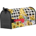 thumbnail image 2 of Sunflower Gnome Magnetic Mailbox Cover - Cute Farm Sunflower Bees Flowers Vintage Black Plaid Mailbox Covers Standard Size 21x18inch Polyester Mailbox Wraps Cover For Home Garden Outdoor Decoration, 2 of 6