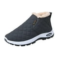 thumbnail image 2 of Viluyesy Womens Winter Booties, Warm Faux Fur Lined Soft Thick Sole Slip On Casual Comfortable Outdoor Snow Shoes Gray US6, 2 of 7