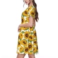 thumbnail image 2 of Vsdgher Tournesols pour Femmes Été 2025 Robes Midi Décontractées Légères Manches Courtes Col Rond Robe de Plage, 2 of 6