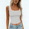 thumbnail image 2 of Women's Ribbed Tank Tops，Summer Tank Tops Running Tank Tops For Women Scoop Neck Tank Top Women Ribbed Racerback Top Cotton Tank Top Women Sleeveless Tank Tops For Women Cute Tank Tops, 2 of 4