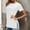 White, variant on Women's Basic Round Neck T Shirt Casual Side Slit Tee Comfortable Everyday Top For Spring Summer Breathable Sport Tops Black L