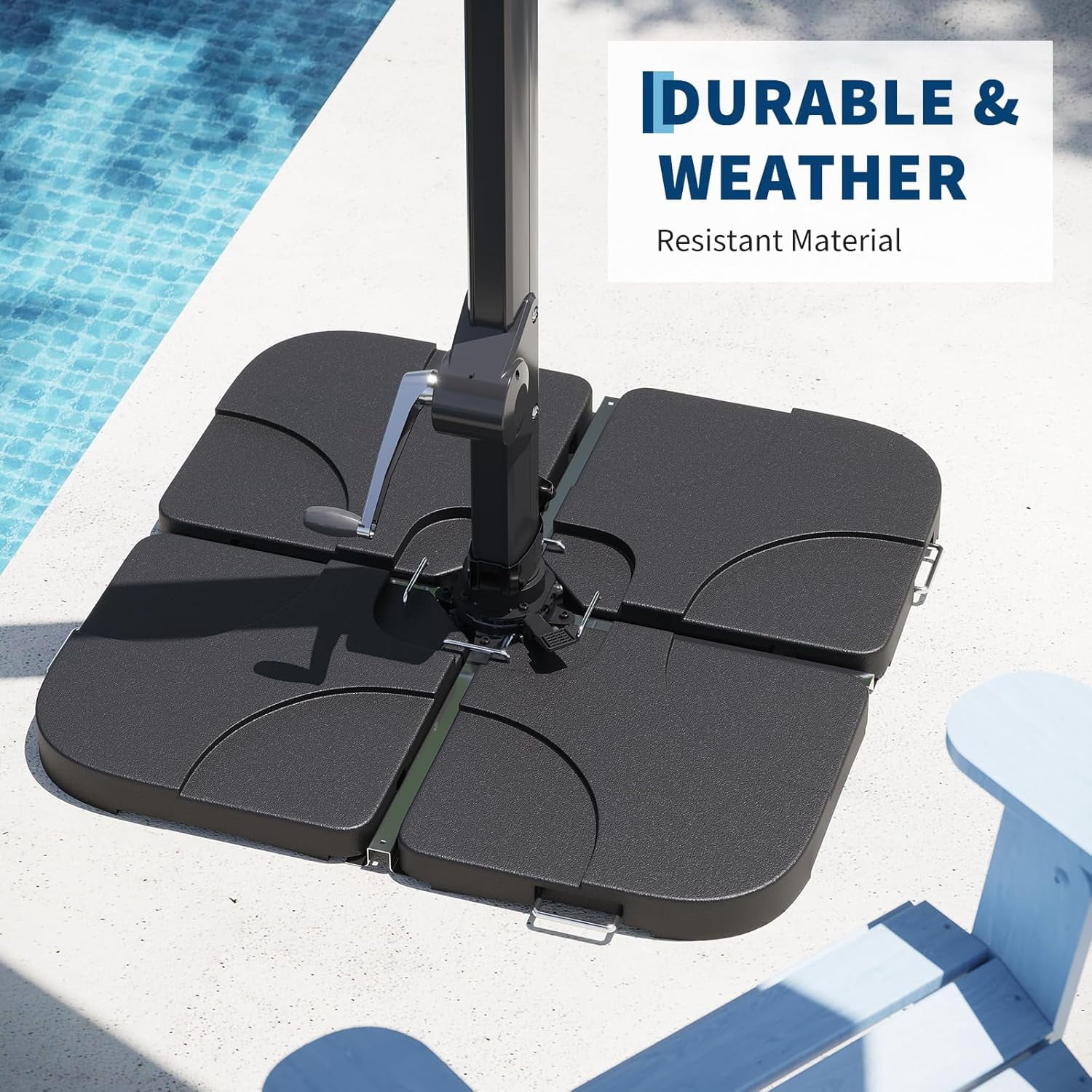 Riedhoff 4 pcs Patio Umbrella Base for 10 to 15 ft Umbrellas, Black
