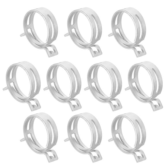 10Pcs 37mm Spring Band Action Fuel/Silicone Vacuum Pipe Clamp, Silver