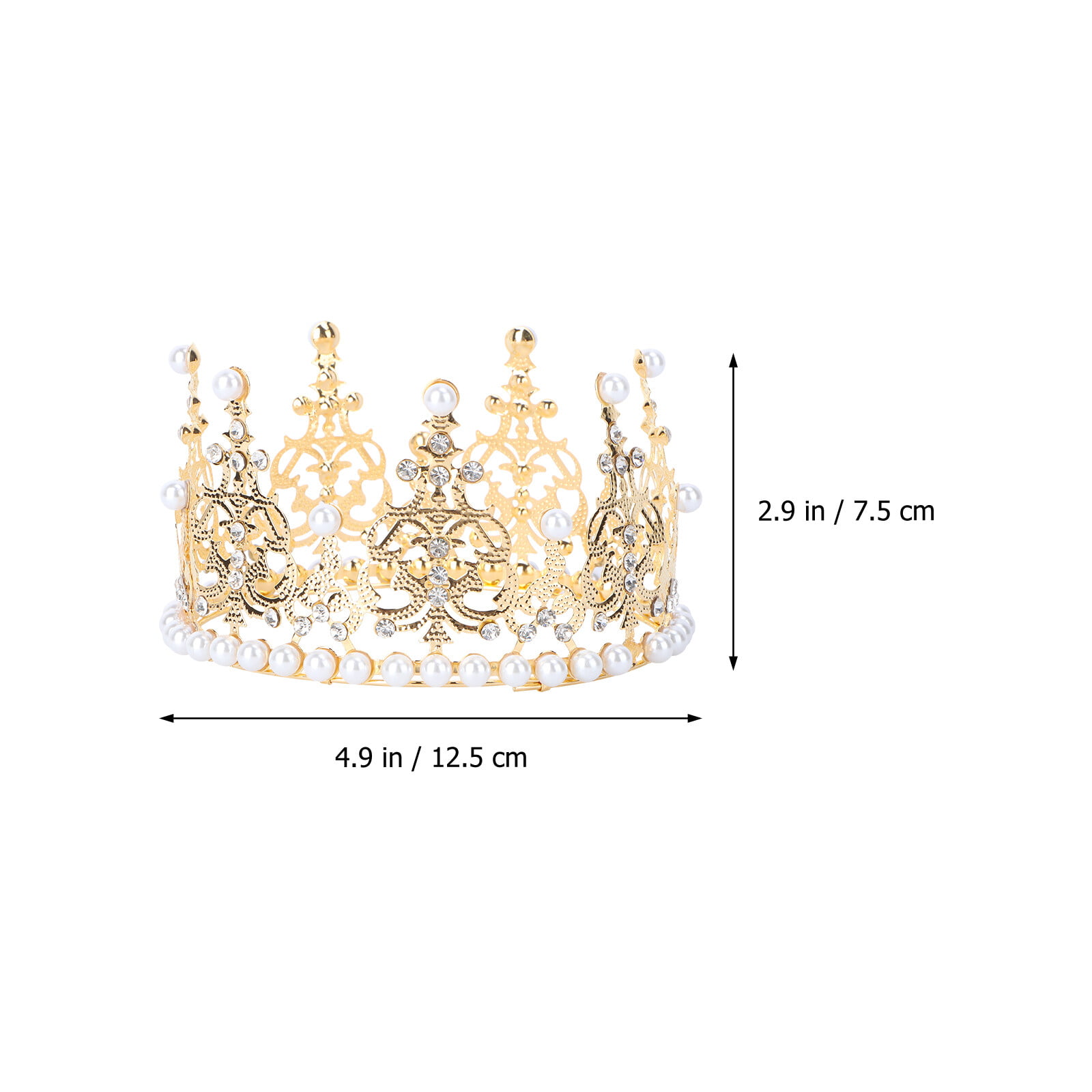 Gadpiparty 4 Pcs Crown Centerpieces for Tables Crown for Girls Gold Crown  Cake Topper Gold Trim Cake Toppers Boys Headband Bridal Headpiece Bandana
