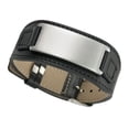 thumbnail image 4 of Brazalete de cuero Pulsera de joyería Minimalismo Nombre grabado Acero inoxidable negro, 4 of 7