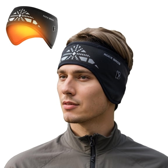 ROCKBROS Fleece Ear Muffs Warmers Adjustable Headbands for Men Women Cold Weather Winter Outdoor