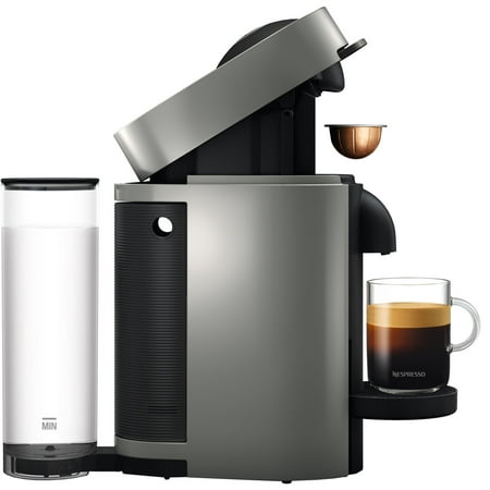 Nespresso Vertuo Plus Coffee and Espresso Maker by De'Longhi, Grey with Aeroccino Milk Frother - Grey