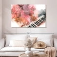 thumbnail image 2 of Elephant Stock Woman Playing Piano Wall Art - Horizontal Canvas Wall Art - Living Room Wall Decor - Music Canvas - Pink And Gray Decor - 48" x 32", 2 of 8