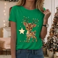 thumbnail image 2 of UngA Christmas Tshirts Women Casual Short Sleeve Merry Letter Graphic Blouse Tops Christmas Shirts Women (Green,L), 2 of 6